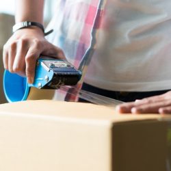 Concept,Young,Couple,Moving,House.,Close-up,Hand,Of,Man,Use